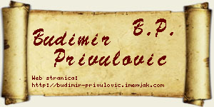 Budimir Privulović vizit kartica